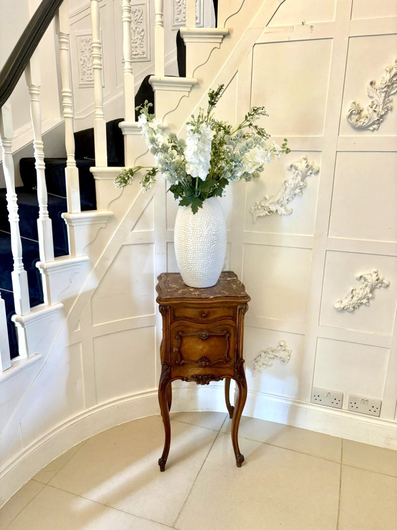 Antique Victorian Quality Carved Walnut French Bedside Cabinet - Image 2